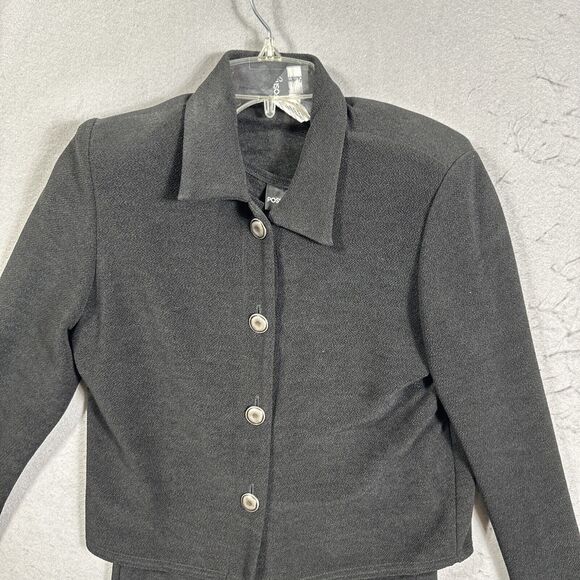 Positive Attitude Long Dress Set Womens SZ 8 Black Maxi Short Sleeve Jacket - Picture 6 of 16